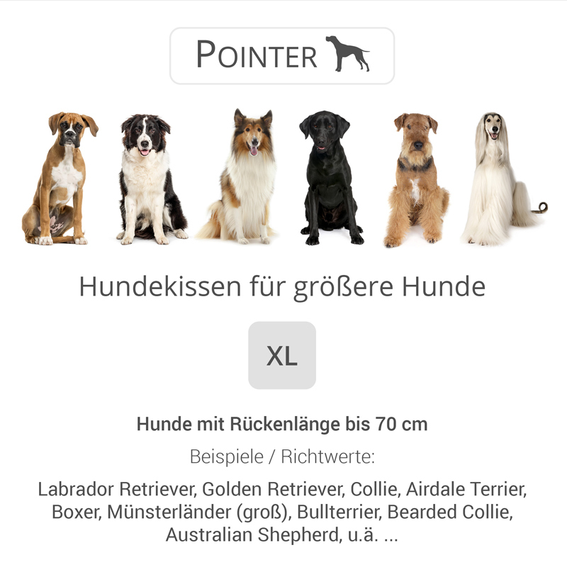 Pointer Hundekissen Pointer Liegekissen khaki XL