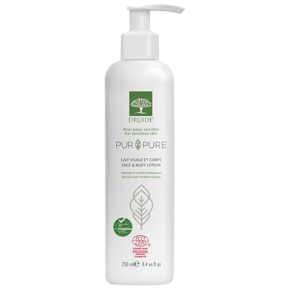 druide Lait Visage et Corps hypoallergénique Pur&Pure Lait hypoallergénique peaux sensibles, femmes enceintes et allaitantes | Druide