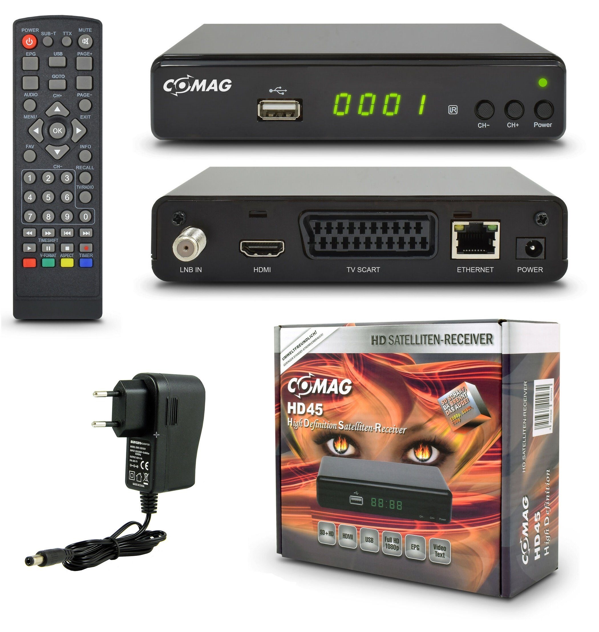 Comag COMAG SAT Camping-Set Easyfind CD08, Komplett-Set inkl. Sat Receiver Camping Sat-Anlage