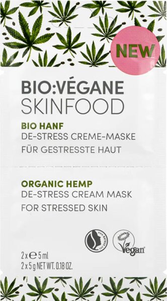 Bio:Végane Skinfood Bio Hanf De-Stress Creme-Maske Gesichtsmaske