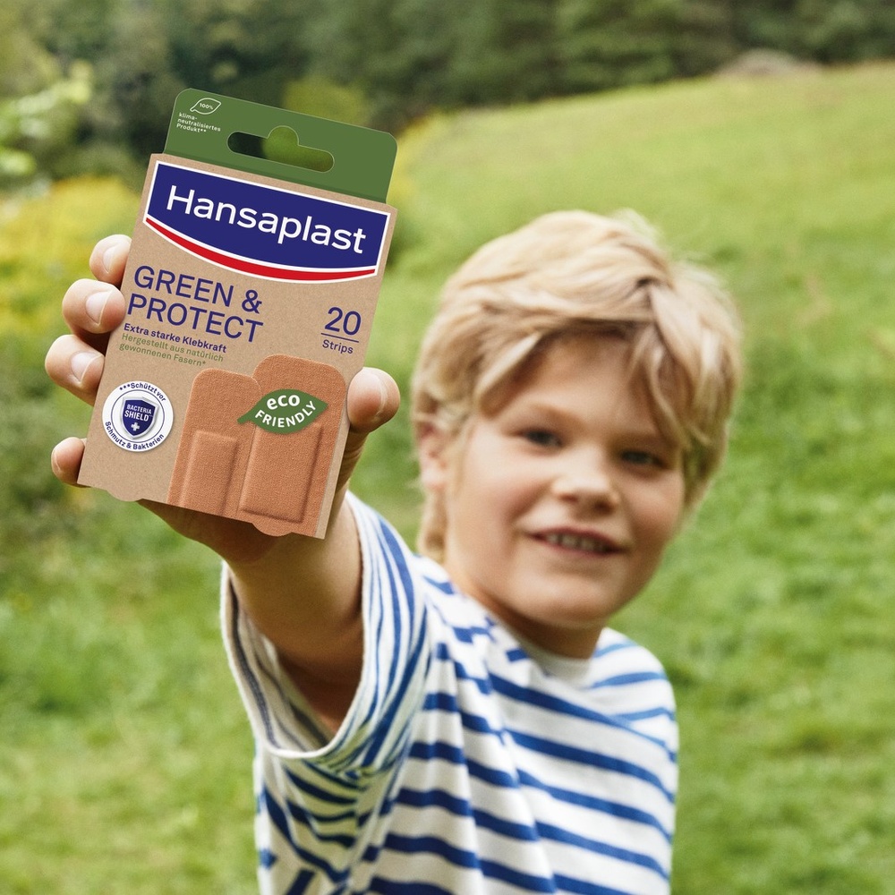 hansaplast GREEN&PROTECT -  20 pansements 2 formats Bandage, pansement, sparadrap