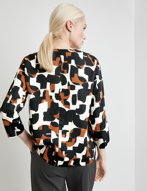 Legere 3/4 Arm Bluse mit V-Ausschnitt