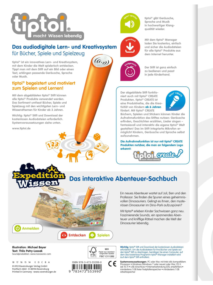 Ravensburger tiptoi® Expedition Wissen: Dinosaurier günstig kaufen onesize