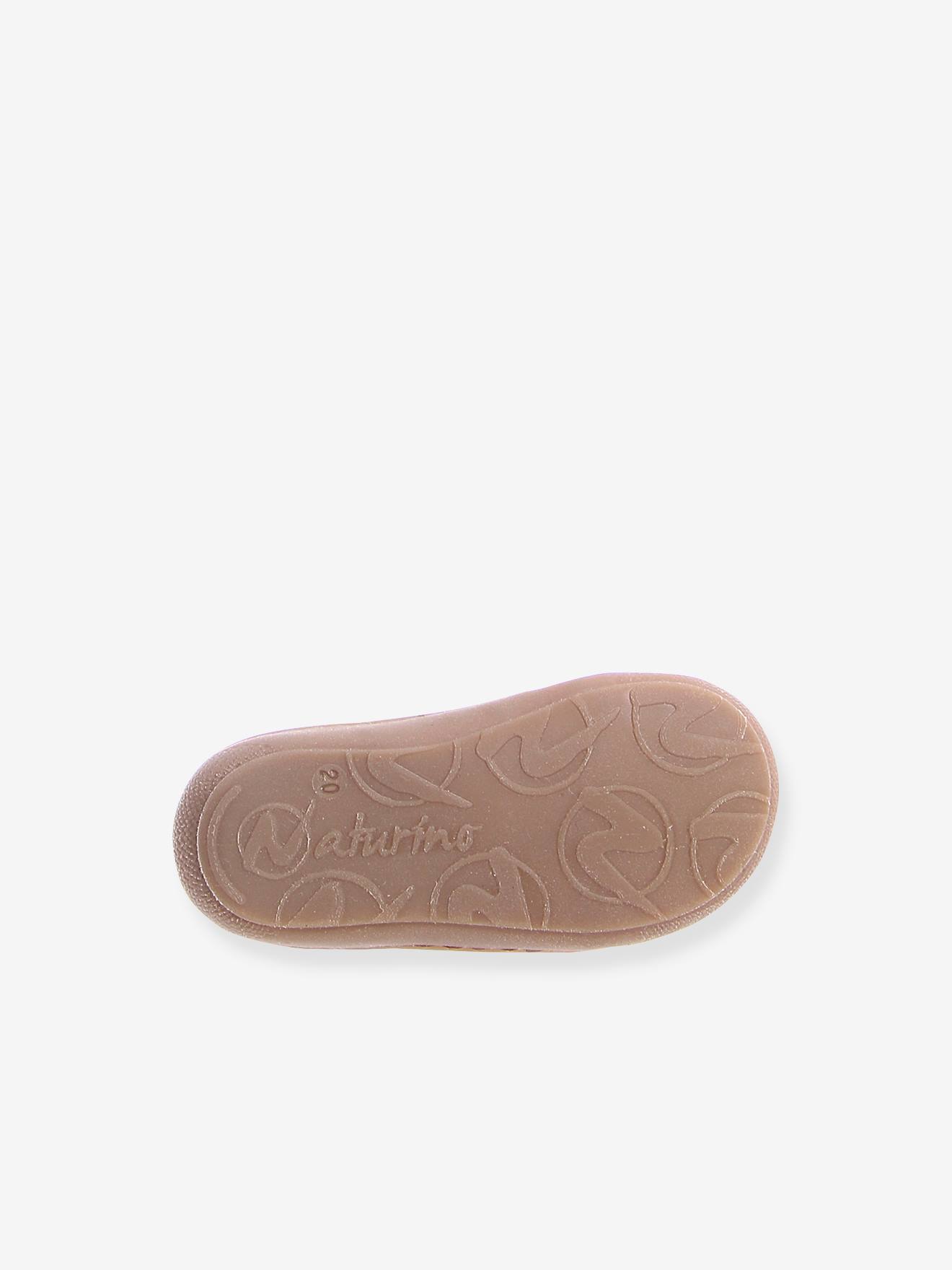 Bottillons bébé fille Cocoon Fantaisie NATURINO® 1ers pas marine pois argent