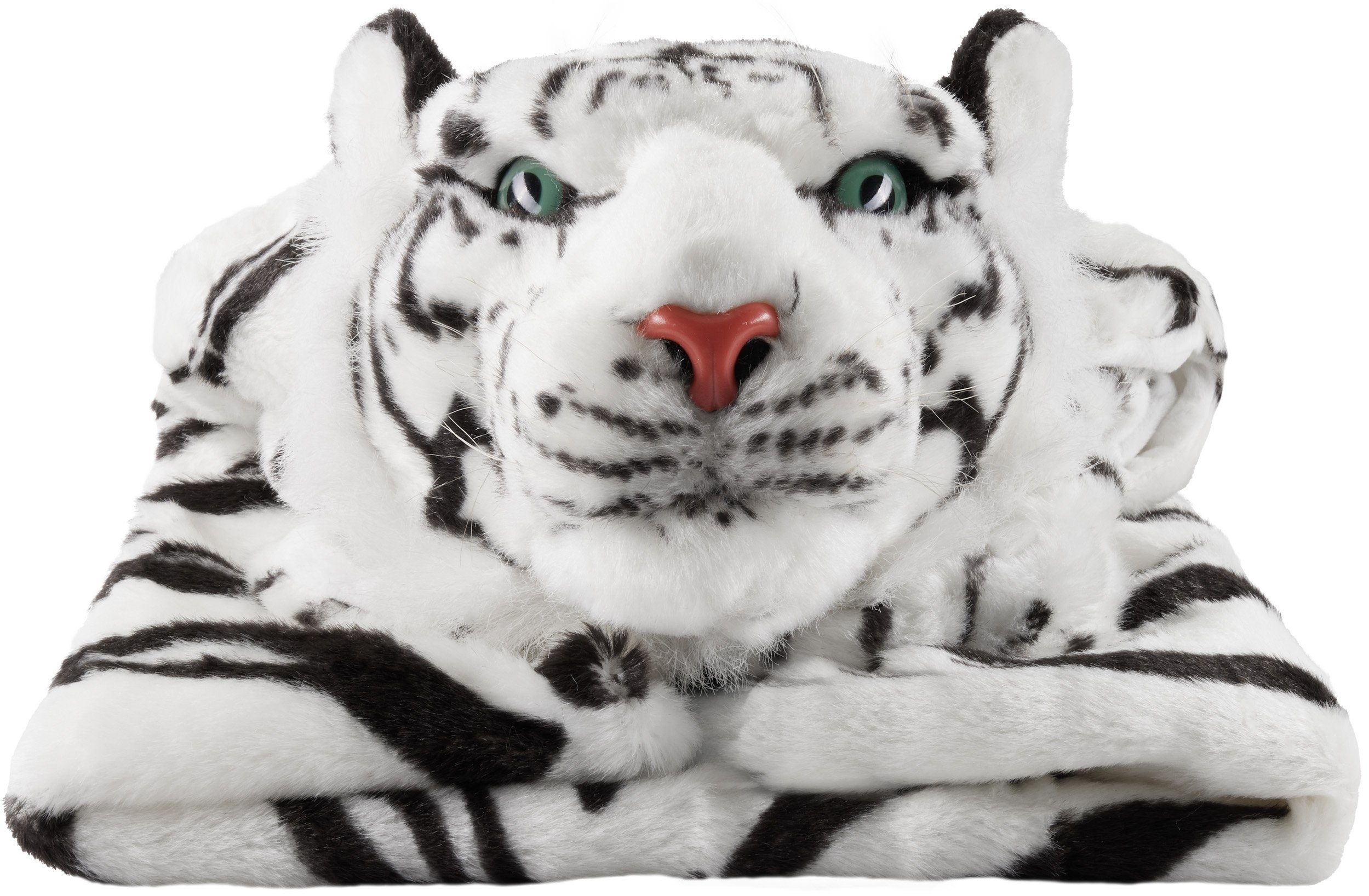 Fellteppich Tigerfell Bettvorleger, BRUBAKER, Motivform, Höhe: 260 mm, flauschiger Kaminvorleger Teppich, Tiger Kuscheldecke 130 x 120 cm