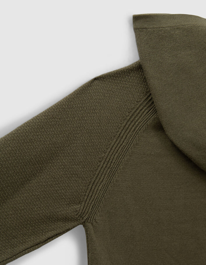 Pull kaki tricot message typo en gomme garçon