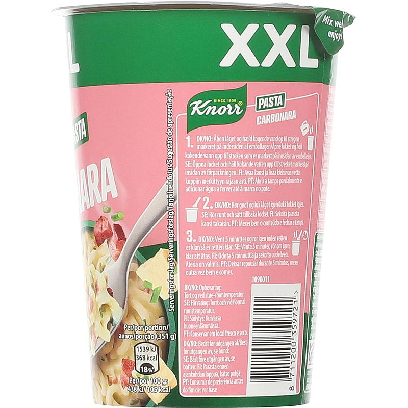Knorr Carbonara snack pot 92 g Knorr