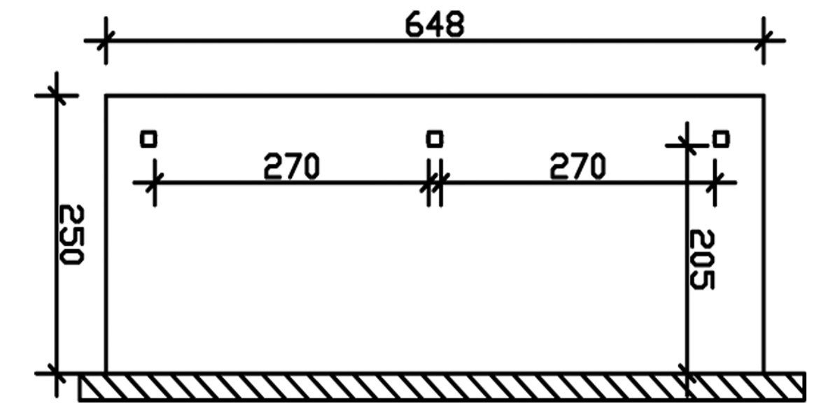 Skanholz Terrassendach Rimini, BxT: 648x250 cm, Bedachung Doppelstegplatten, 648 cm Breite, verschiedene Tiefen