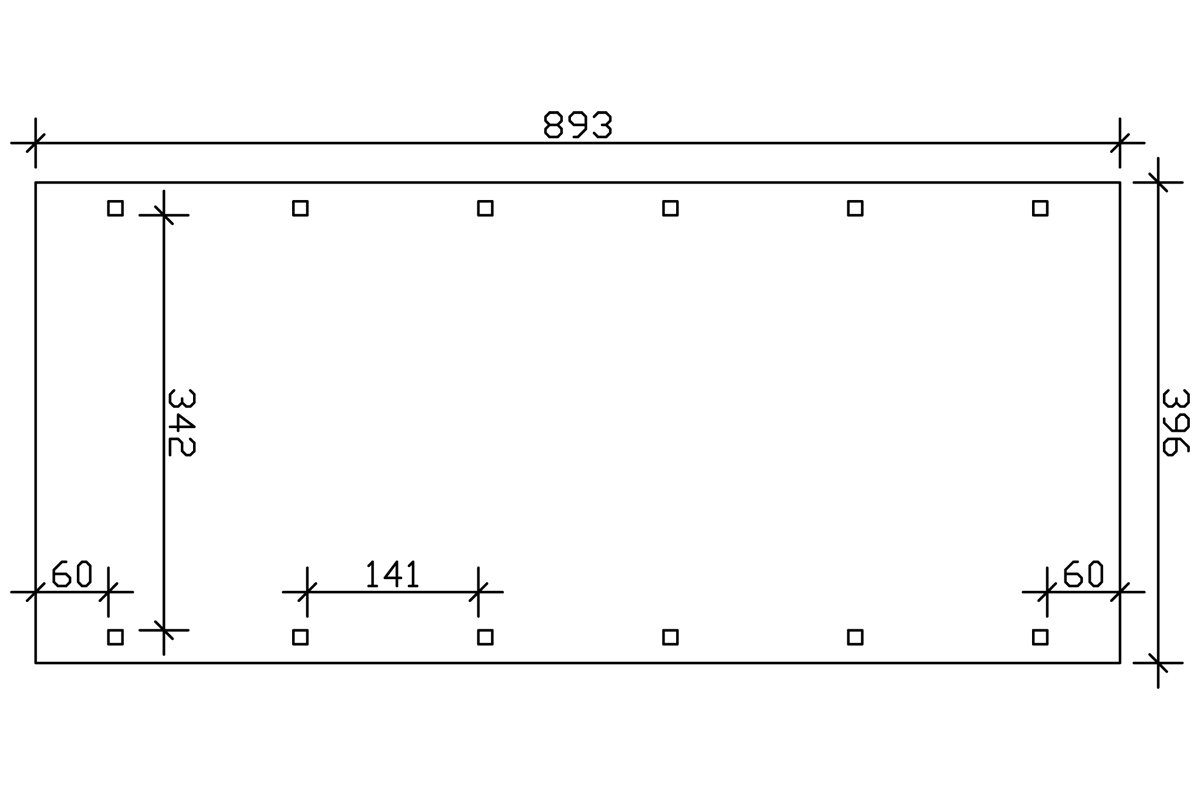 Skanholz Einzelcarport Spreewald, BxT: 396x893 cm, 209 cm Einfahrtshöhe