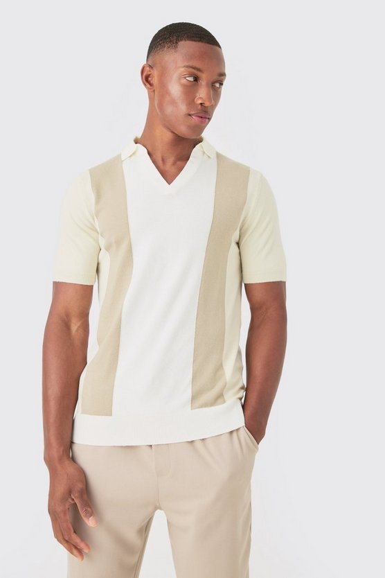 Kurzärmliges Colorblock Poloshirt