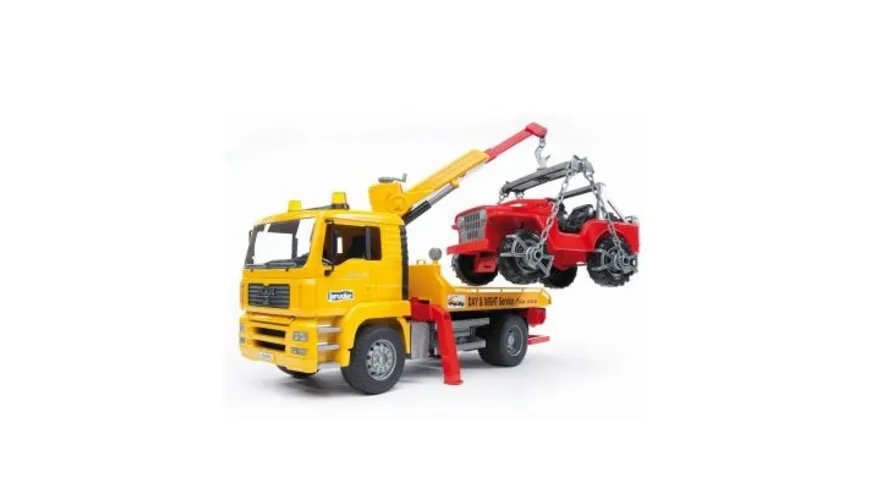 BRUDER - MAN TGA Abschlepp-LKW mit Geländewagen 02750