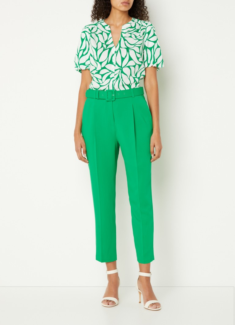 Pantaloni Phase Eight Adria cu croială slim, talie înaltă și curea.
