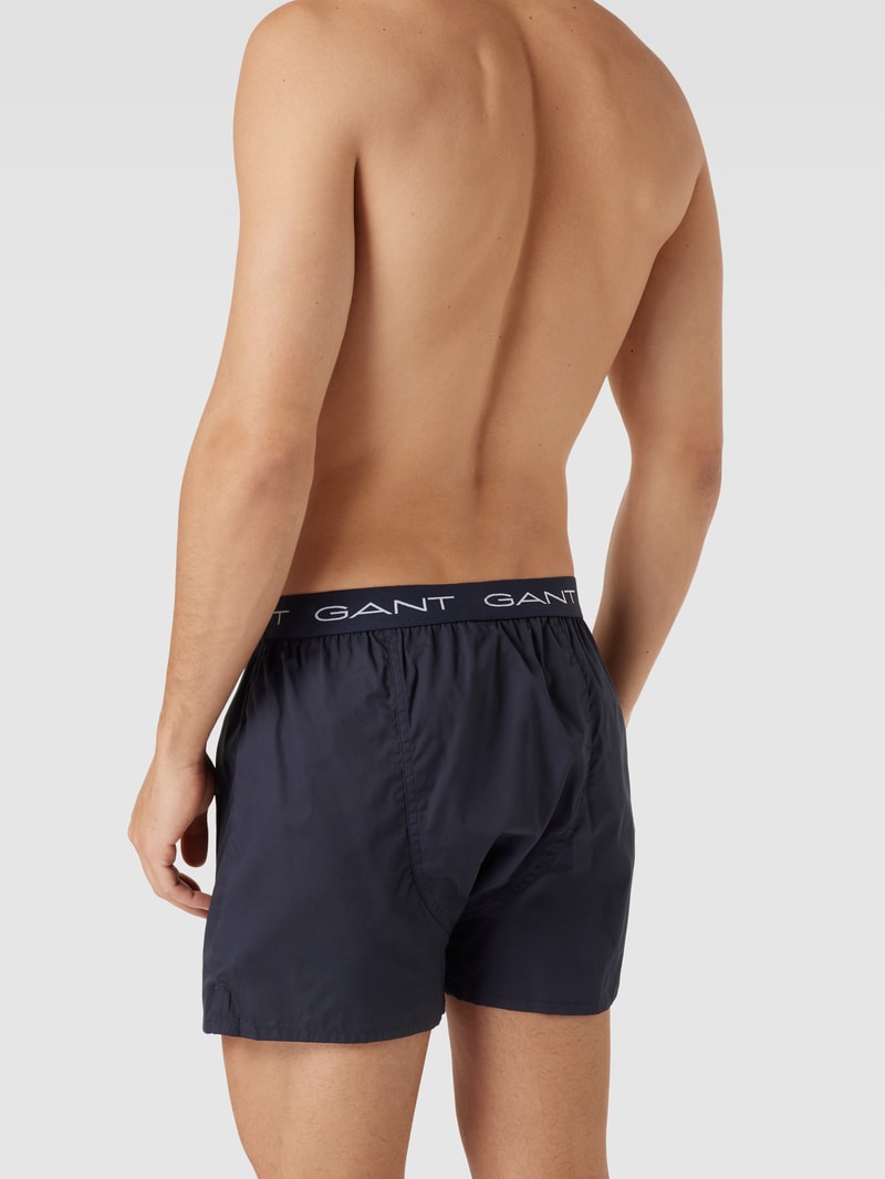 Boxershorts mit elastischem Logo-Bund im 2er-Pack in dunkelblau