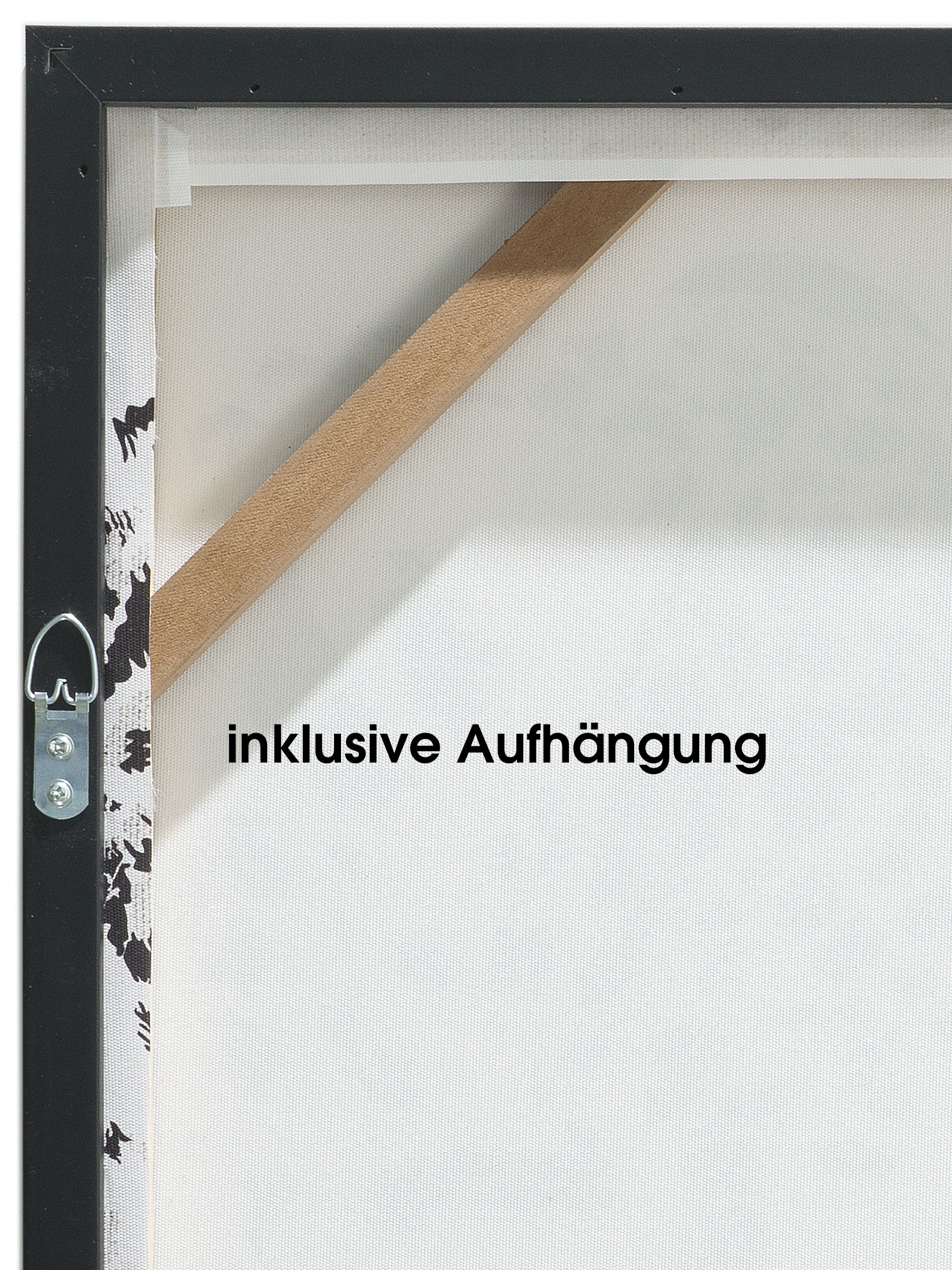 Leopard Leinwand-Druck-gerahmt, Schwarz/Weiss