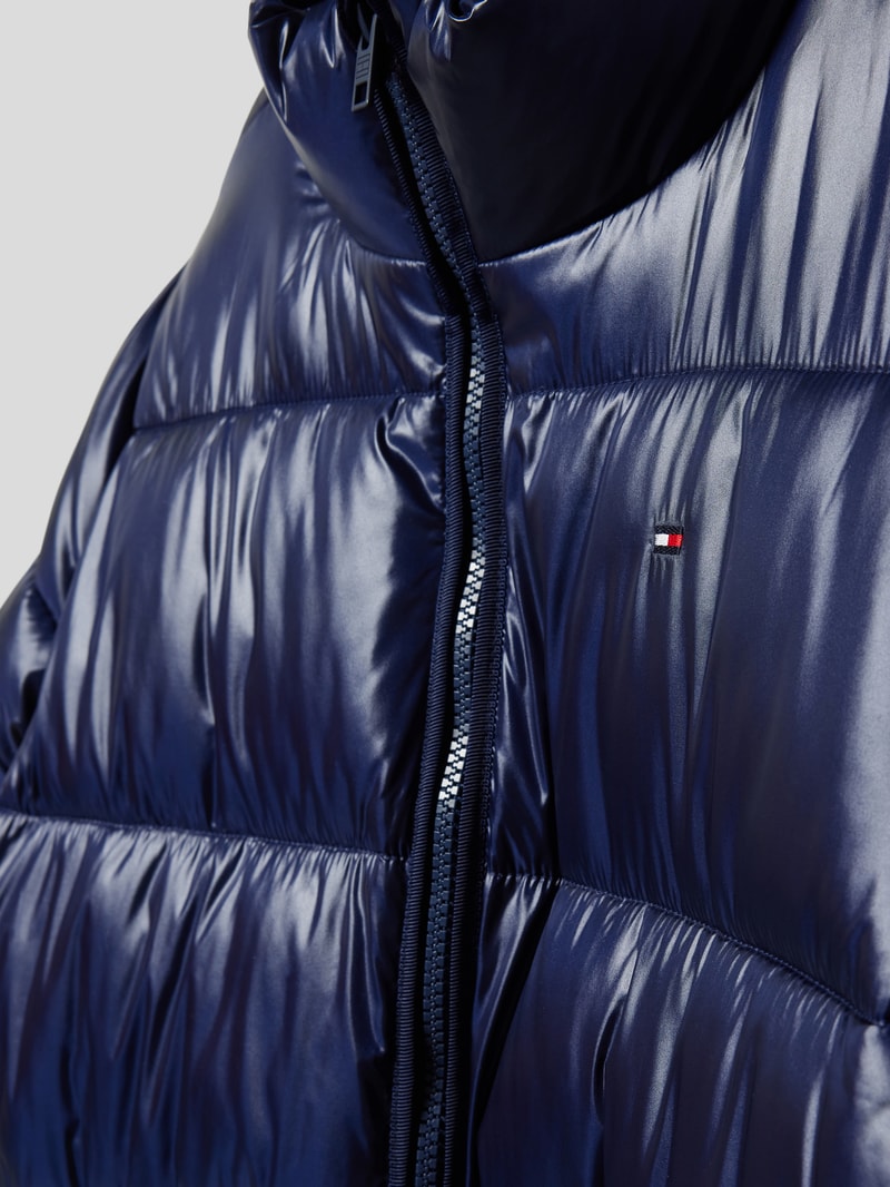 Steppjacke mit Label-Details Modell 'GLOSSY' in marineblau