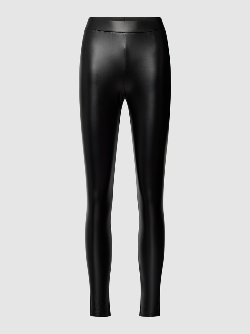 Leggings in Leder-Optik in schwarz