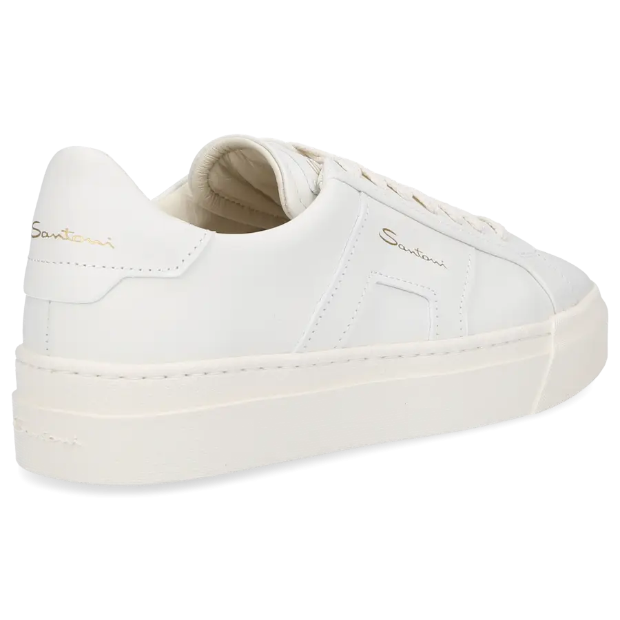 Santoni - Sneaker low DOUBLE BUCKLE Kalbsleder - weiß