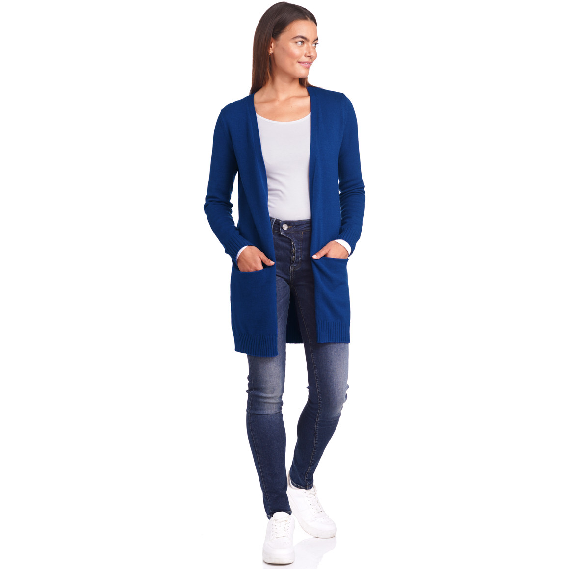 Damen Strickjacke mit zwei Einschubtaschen