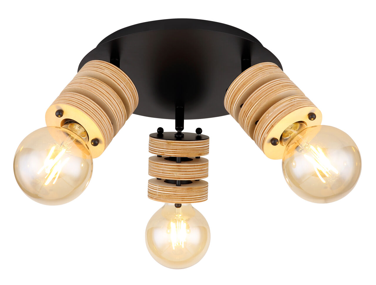 Globo Lighting - ANGELINE - Strahler Metall schwarz matt, 3x E27