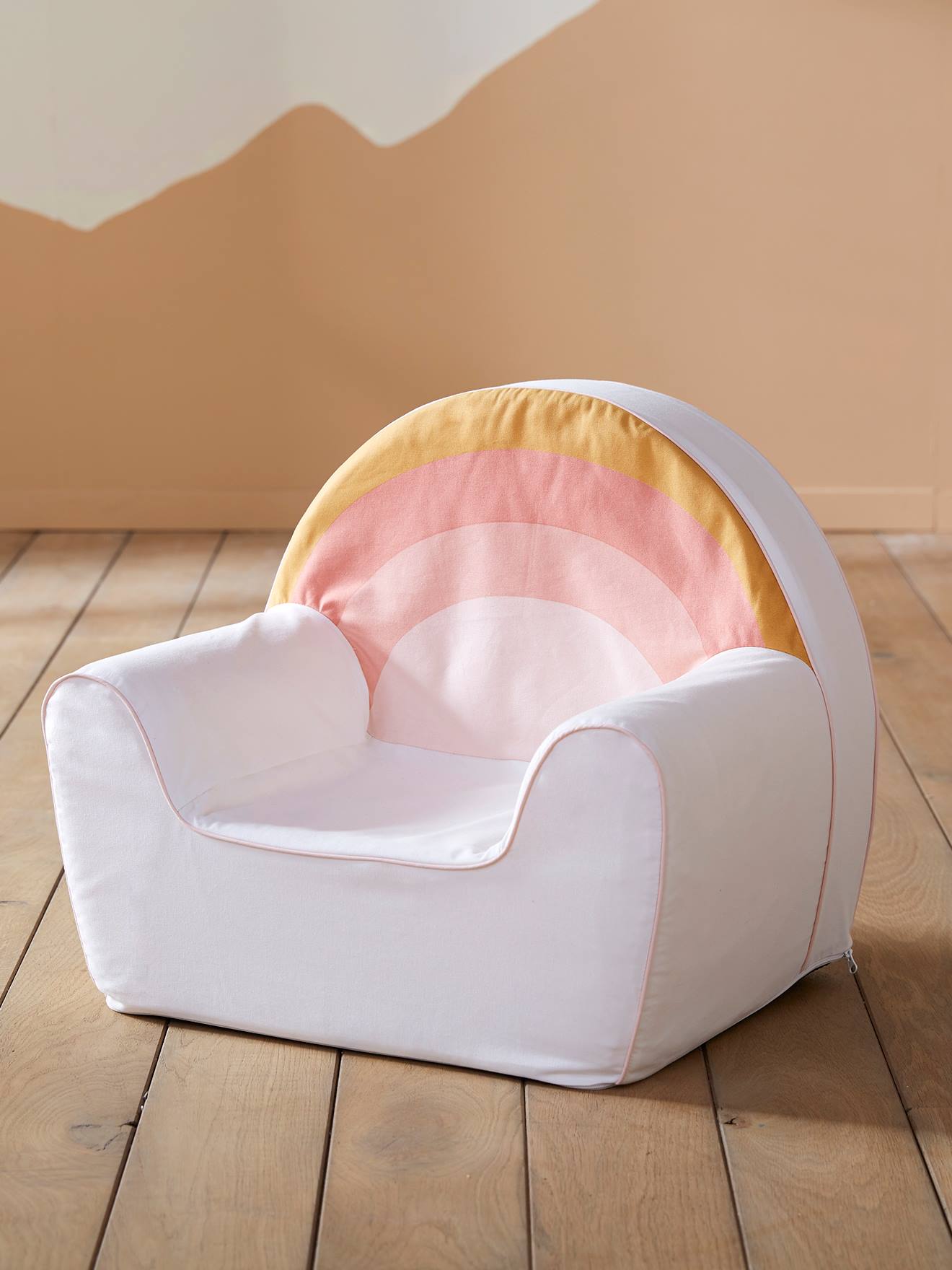 Vertbaudet Kinderzimmer Sessel REGENBOGEN, personalisierbar - wollweiß