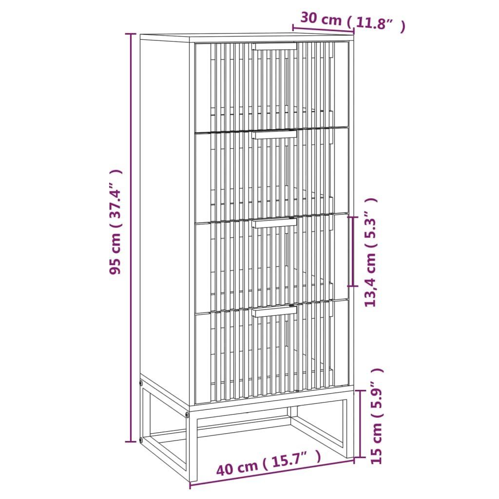 vidaXL Sideboard Highboard 40x30x95 cm Holzwerkstoff (1 St)