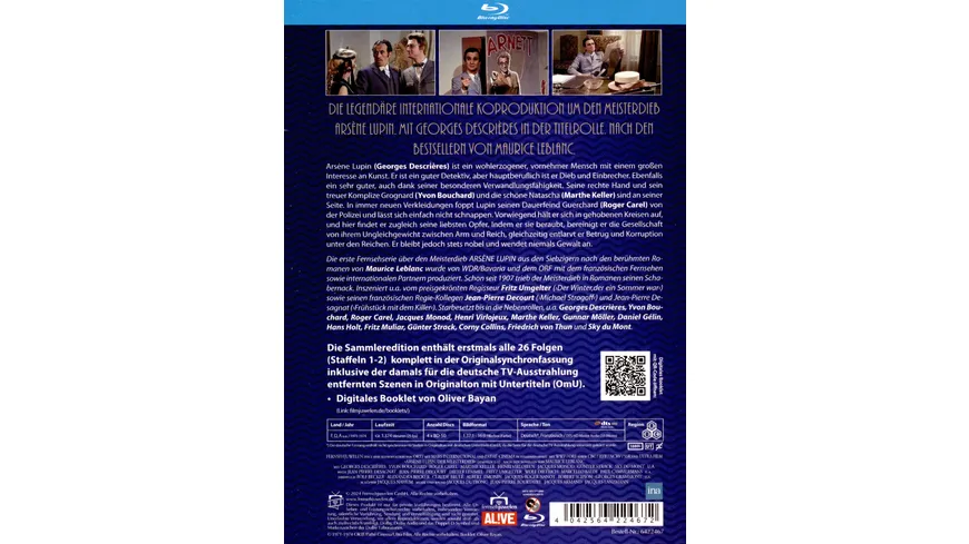 Arsène Lupin - Der Meisterdieb - Komplettbox (Staffeln 1-2) (Fernsehjuwelen)  [4 BRs]