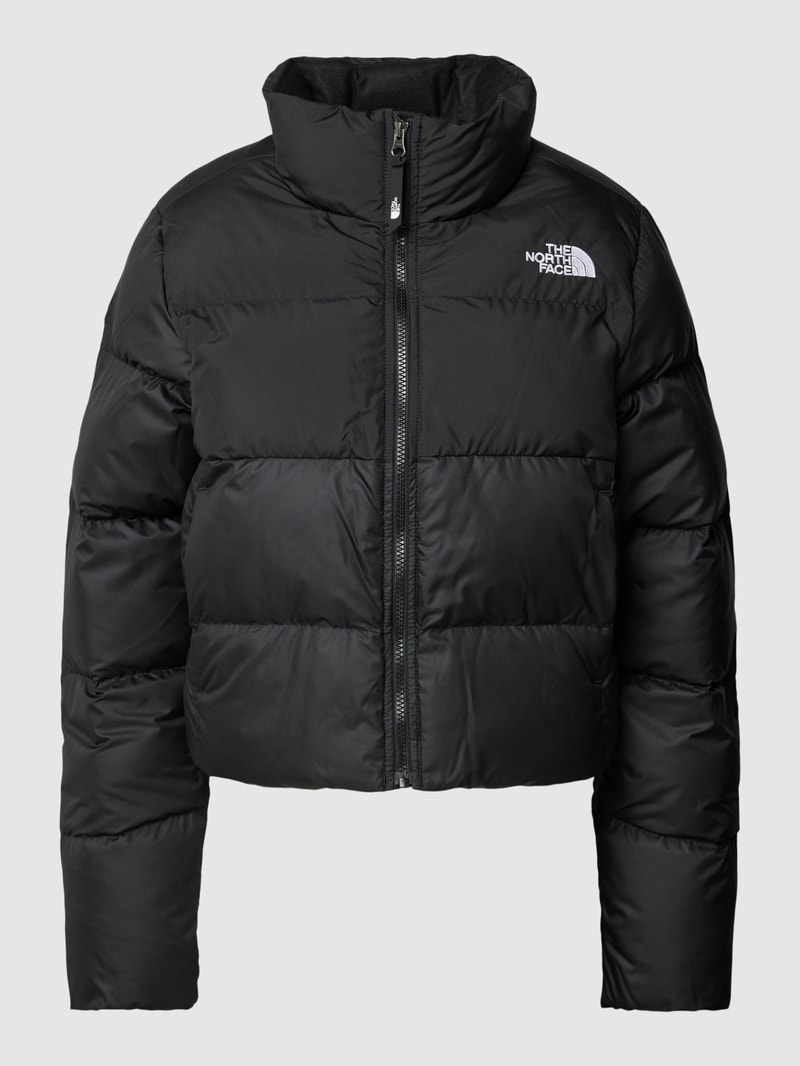 Cropped Steppjacke mit Stehkragen Modell 'Saikuru' in schwarz