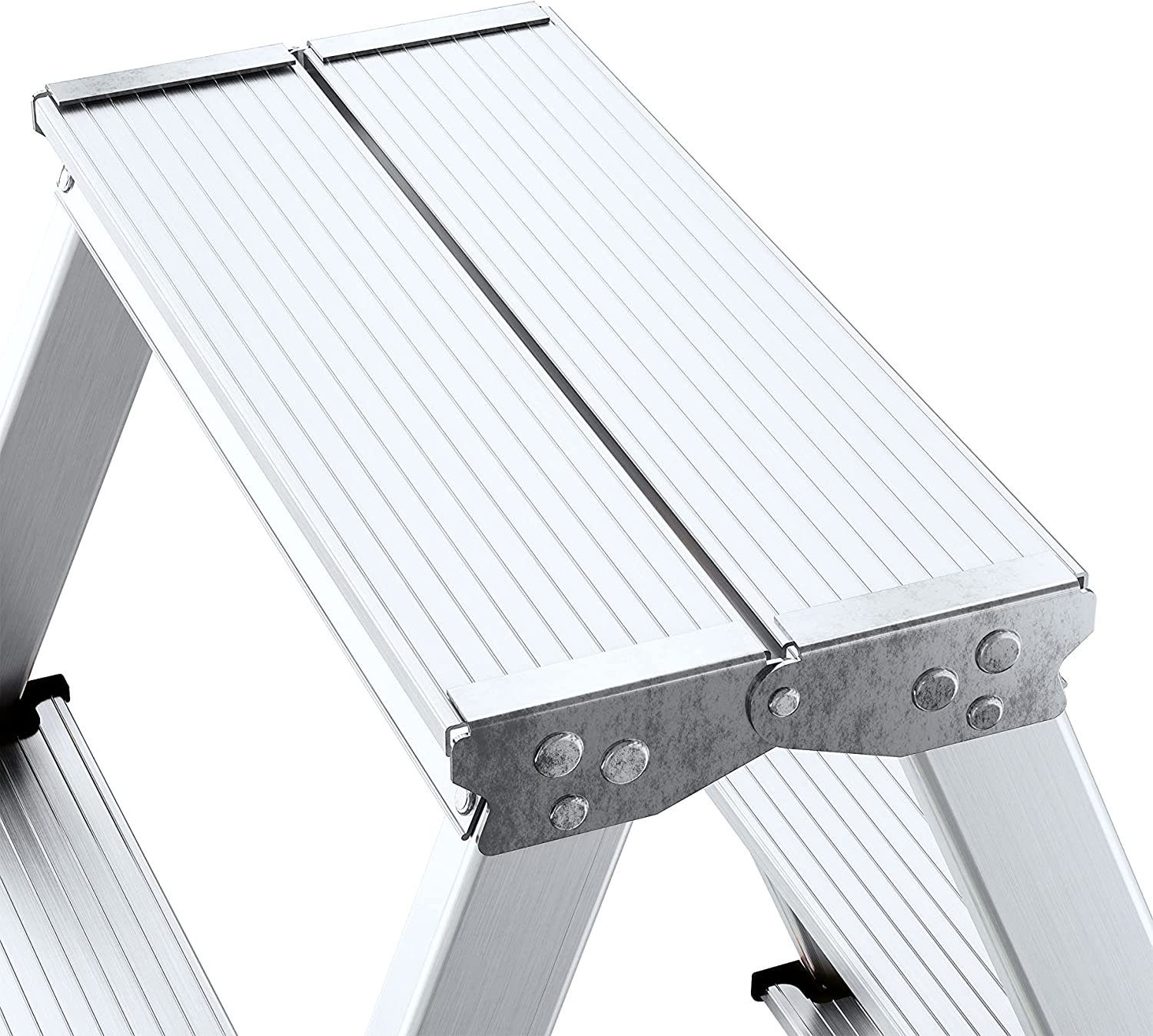 nm_trade Doppelleiter Aluleiter Doppelleiter Trittleiter Stehleiter Klapptritt Zweiseitige, Aluminium, Belastung beträgt 125 Kilogramm, rutschfeste Füße, leicht
