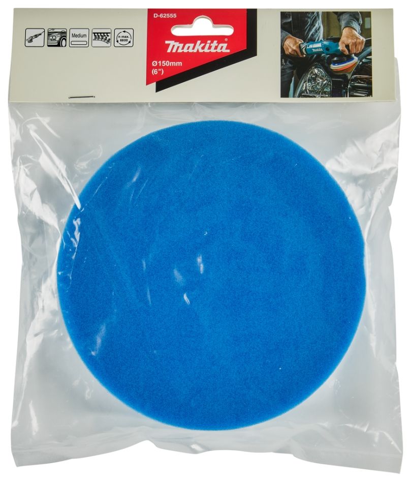 Burete Velcro Makita Accessories D-62555, albastru, moale, mediu, 150 mm