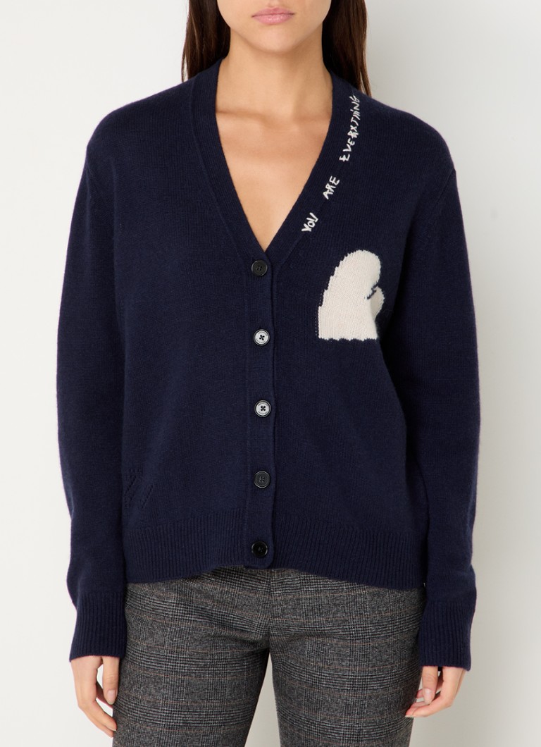 Cardigan Travia din cașmir cu cusături fine de la Zadig&Voltaire, cu model de cusătură