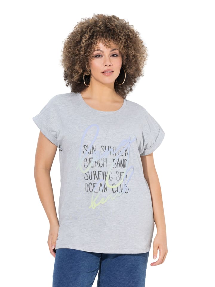 Ulla Popken Shirt in hellgrau mélange günstig kaufen