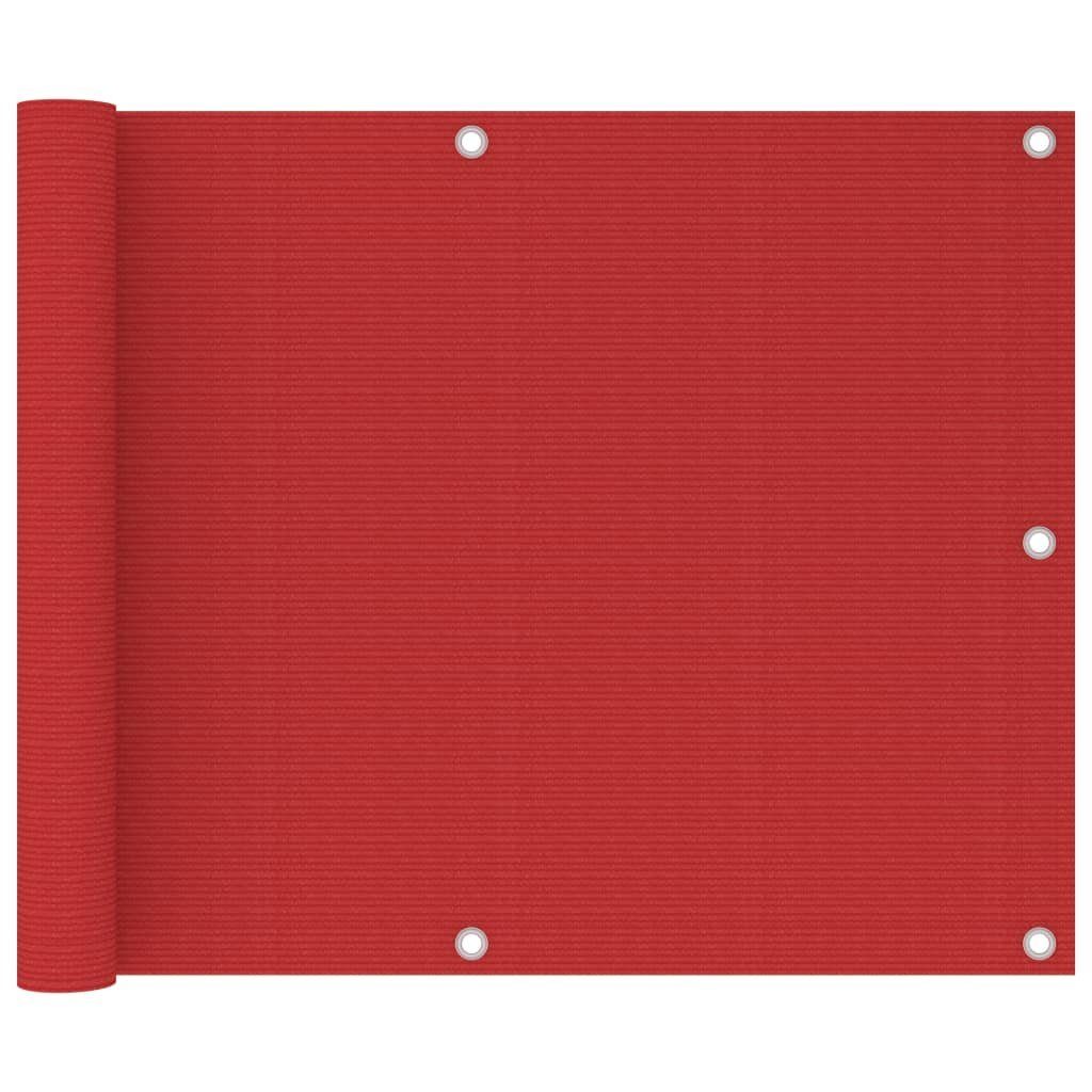 vidaXL Balkonsichtschutz Balkon-Sichtschutz Rot 75x600 cm HDPE