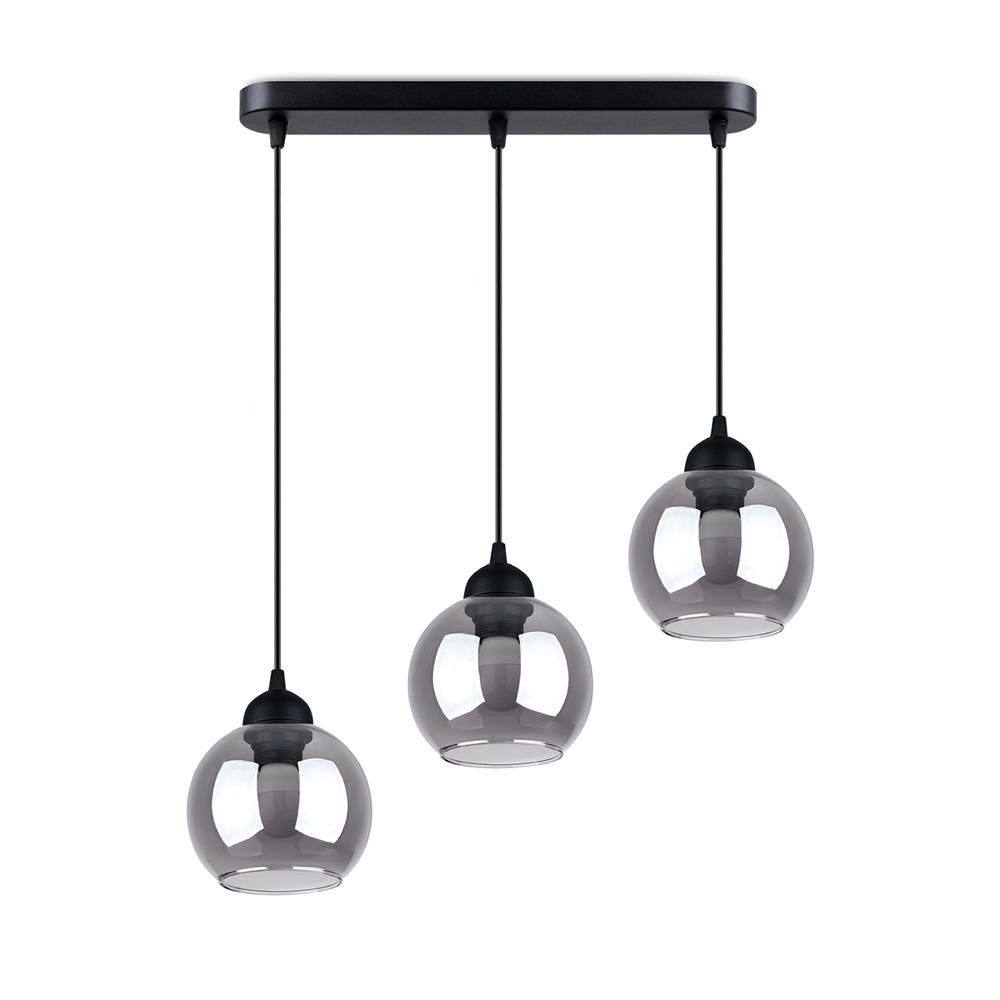 famlights Hängeleuchte, Pendelleuchte Ali in Schwarz E27 3-flammig linear, keine Angabe, Leuchtmittel enthalten: Nein, warmweiss, Hängeleuchte, Pendellampe, Pendelleuchte