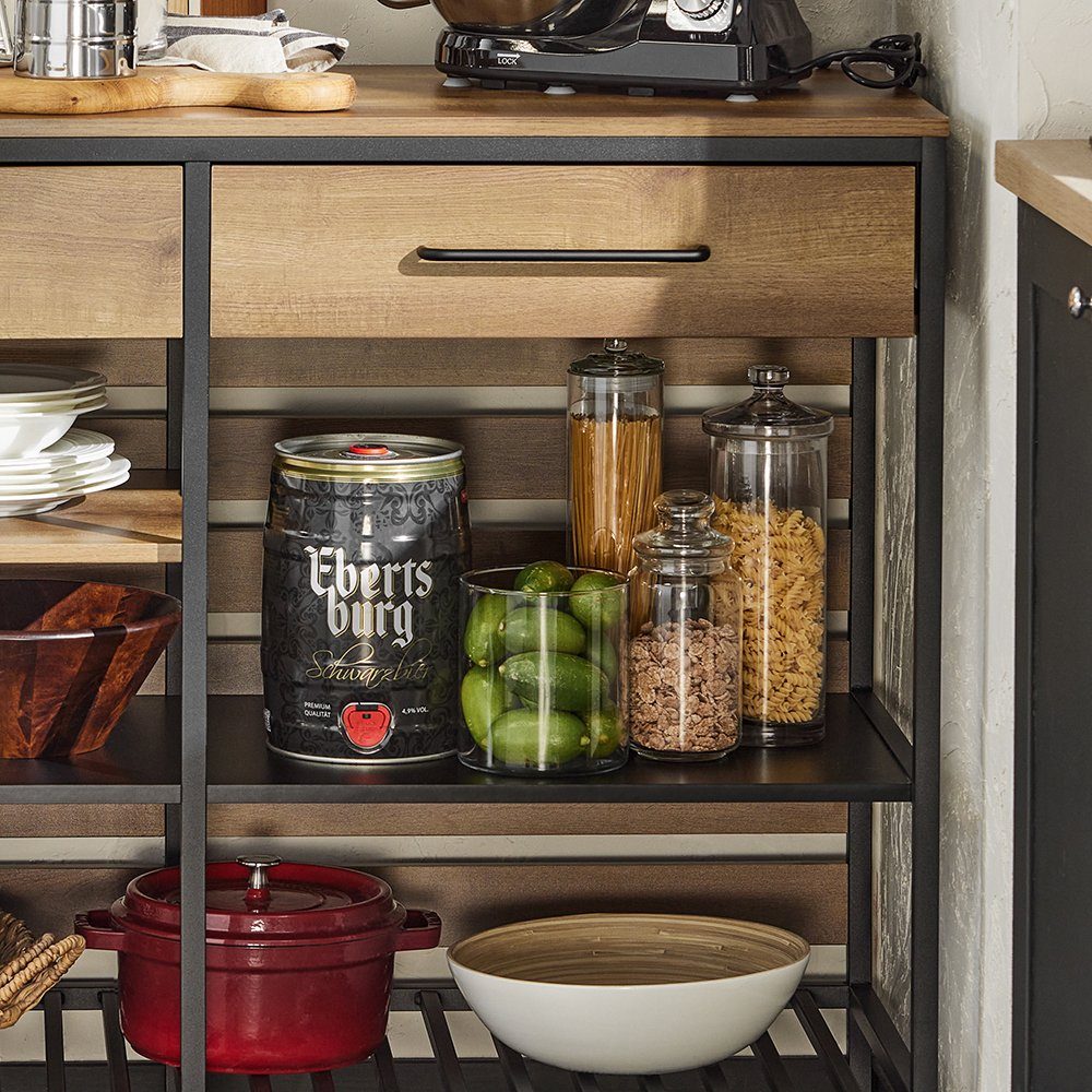 SoBuy Küchenbuffet FSB85 Sideboard mit Schublade und Ablagen Kommode Küchenschrank Flurschrank