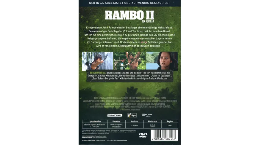 Rambo II - Der Auftrag / Uncut / Digital Remastered