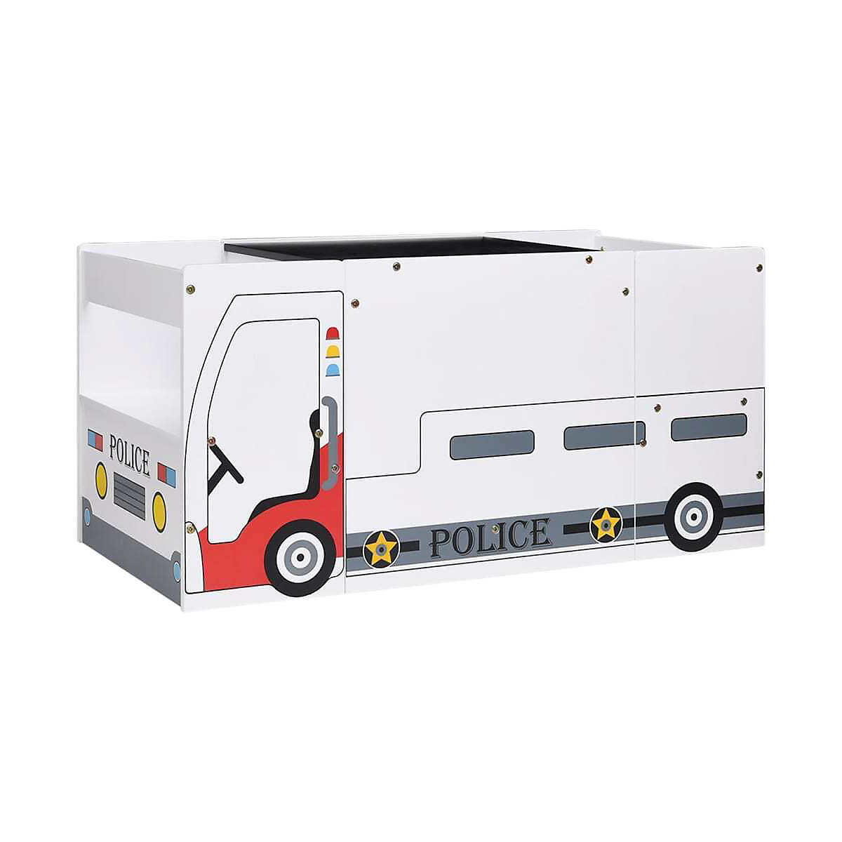3-tlg. Kindertisch und Stuhl Set Polizeiauto-Design MDF Kindermöbel-Set