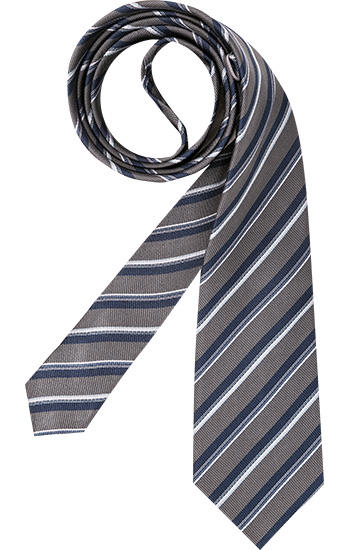 Jacques Britt, Krawatte, Seide, grau-navy gestreift