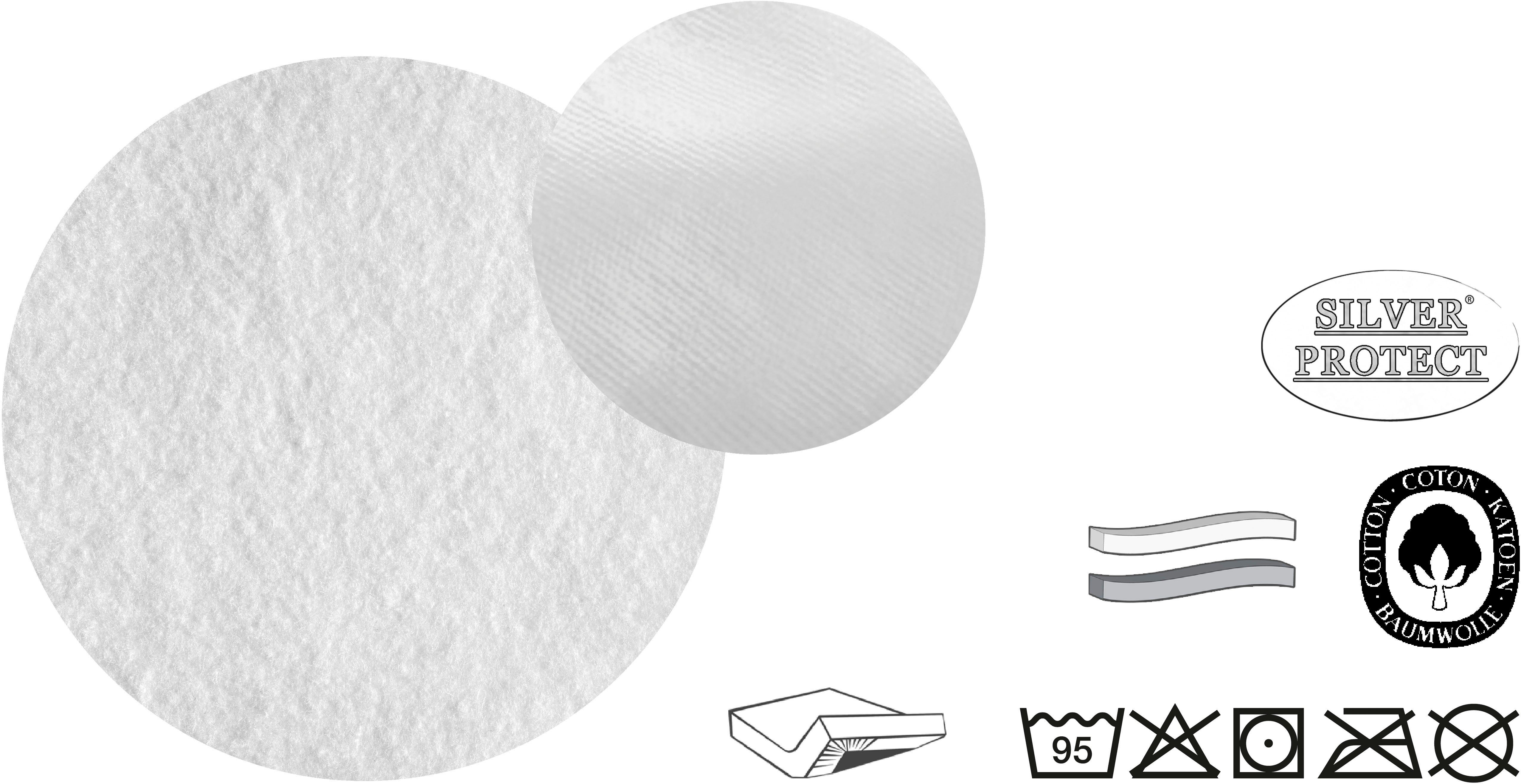 Matratzenauflage Wasserundurchlässiges Molton-Spannbetttuch mit Silberausrüstung Biberna Sleep & Protect