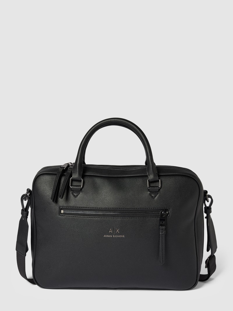Crossbody Bag mit Label-Detail in schwarz