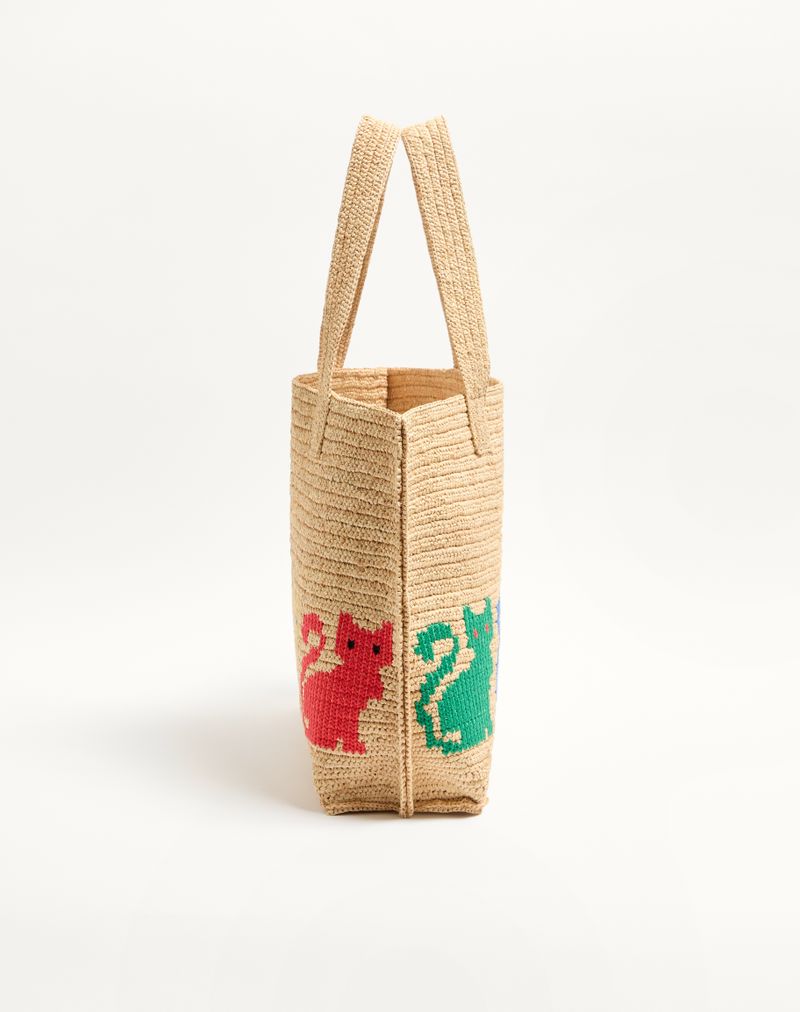 Valentino Garavani Raffiachat Stor Raffia indkøbstaske