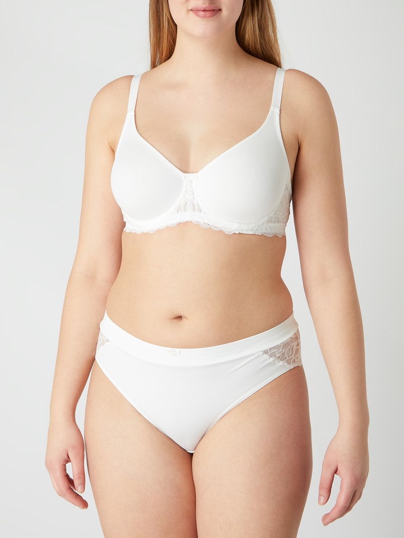 PLUS SIZE Bügel-BH aus Mikrofaser und Spitze Modell 'Valencia' in ecru