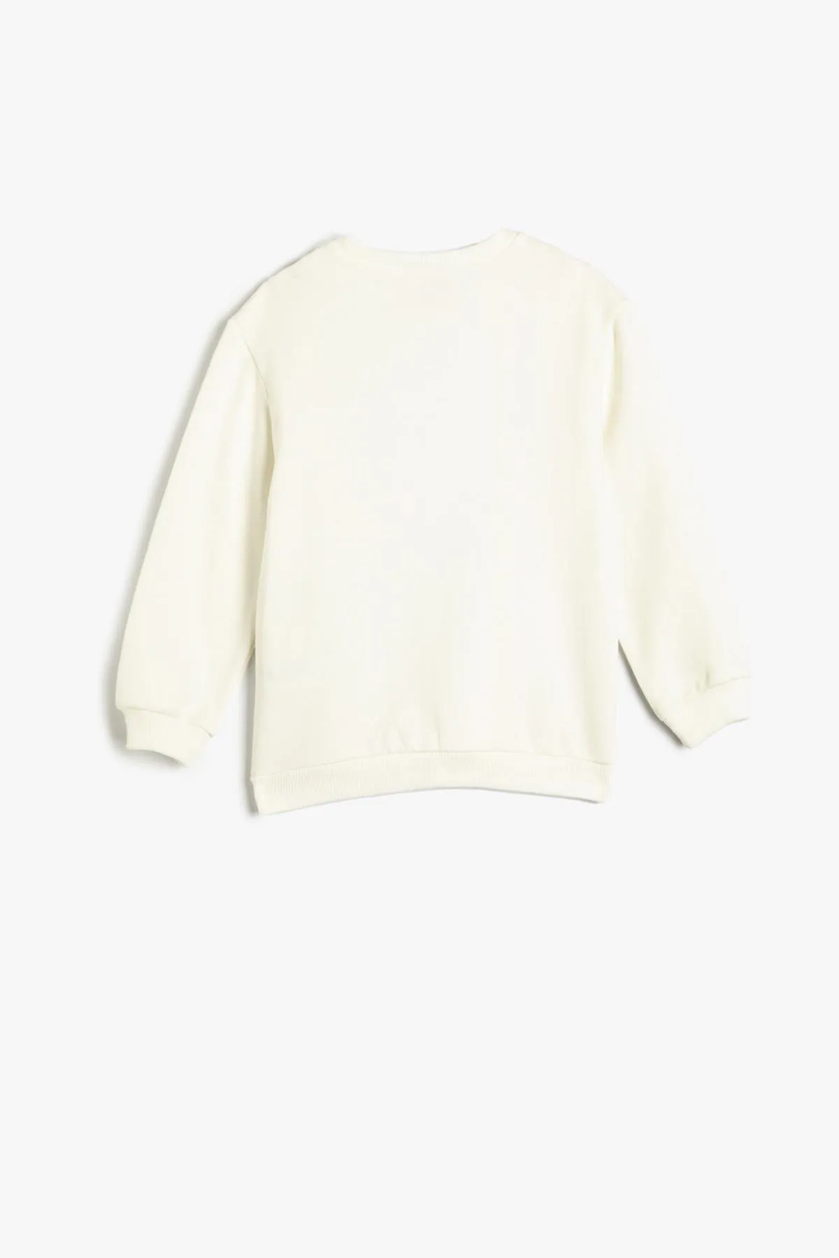 Koton  Rüschen-Sweatshirt aus Baumwolle in Roségold mit Rundhalsausschnitt