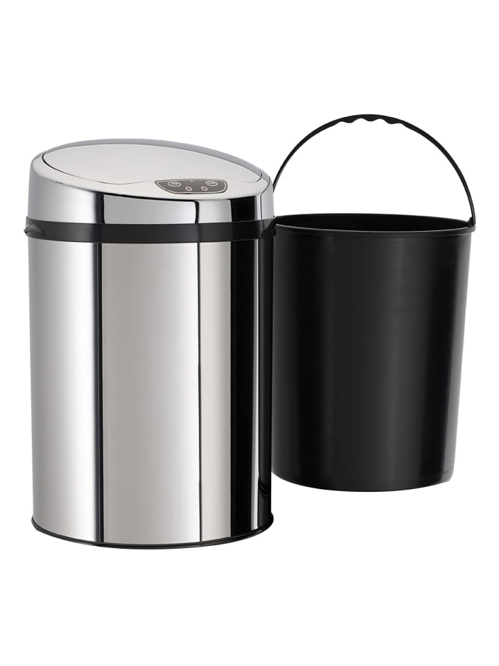 Echtwerk Edelstahl Badabfalleimer mit Sensor 9 l in Silber günstig kaufen onesize