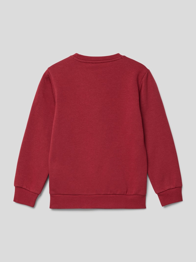 Sweatshirt mit Logo-Stitchings in dunkelrot