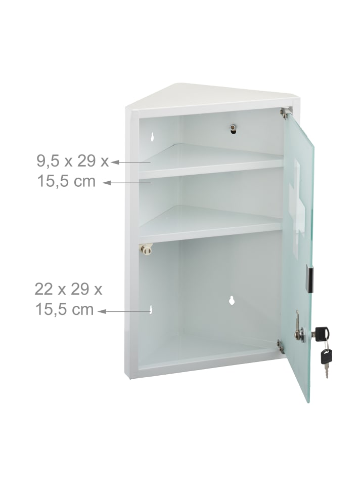 relaxdays Medizinschrank in Weiß - (B)30 x (H)45 x (T)17,5 cm günstig kaufen onesize
