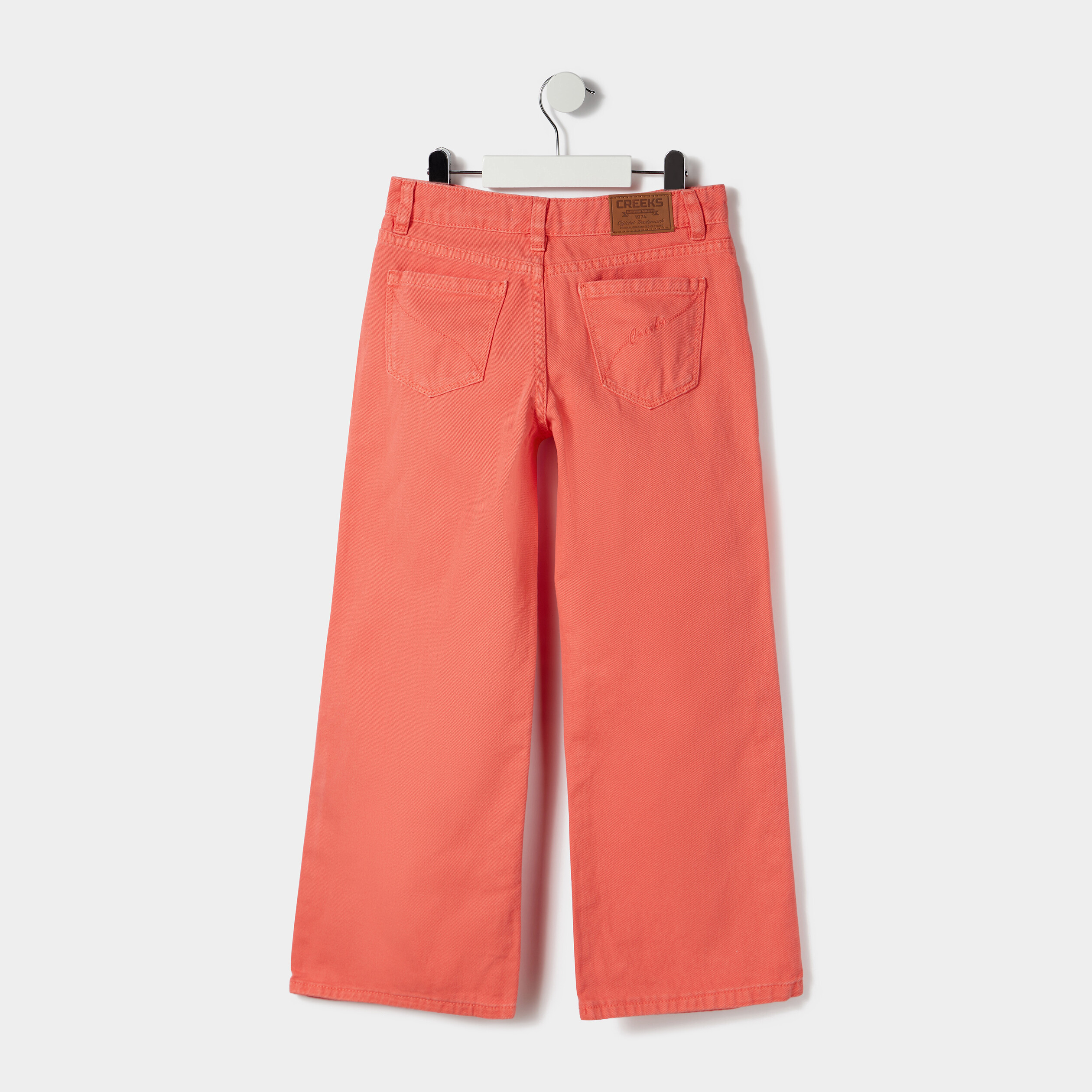 Pantalon wide leg Creeks rose corail fille | La Halle