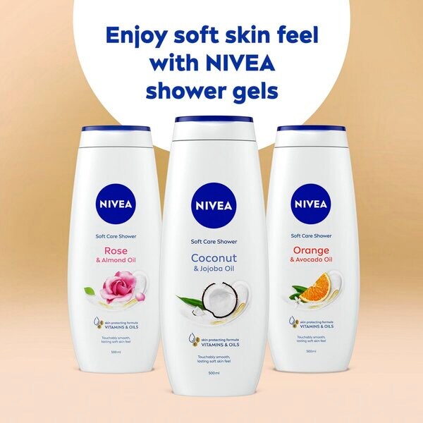 NIVEA Soft Care kókusz- és jojobaolajos tusfürdő 500 ml - Normál huid