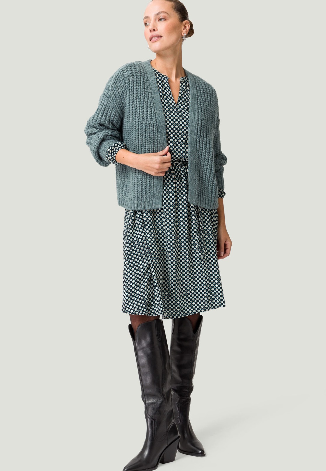 Grobstrickjacke offener Style