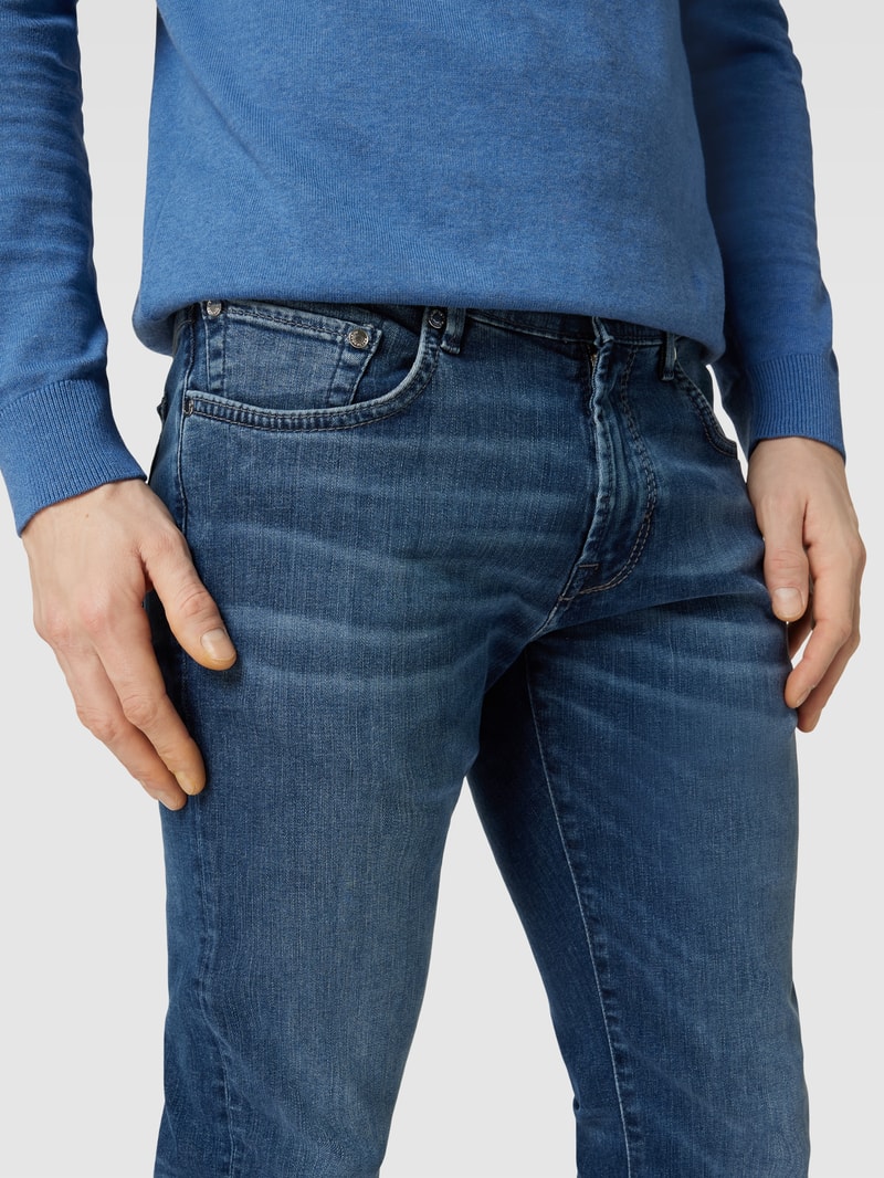 Jeans mit 5-Pocket-Design Modell 'John' in blau