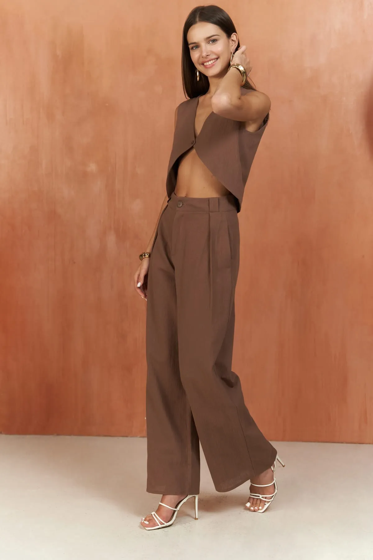 BOHEMAİ  Montana – Set aus Weste und Hose, Braun